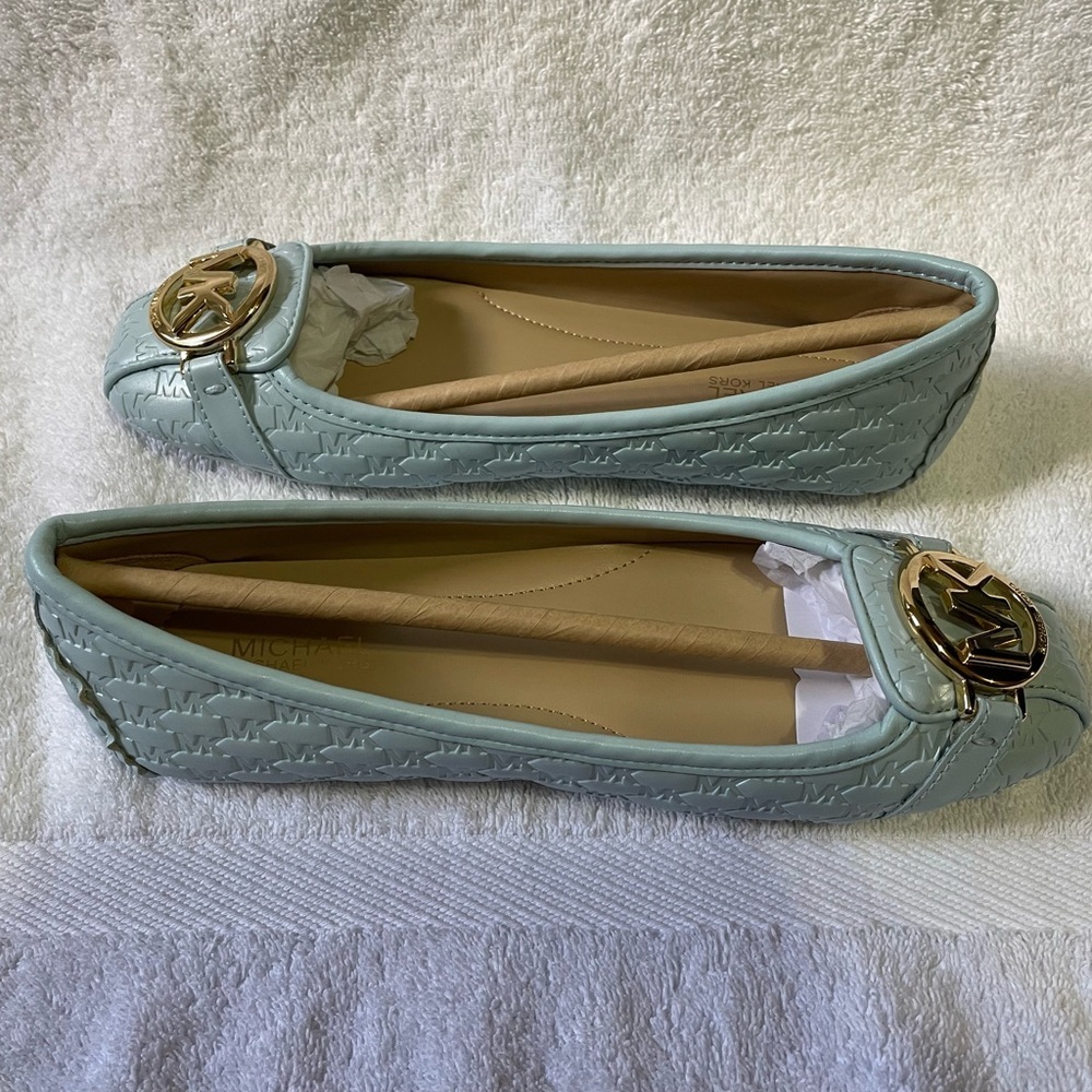 Michael Kors Fulton Moccasin Embossed Vista Blue Size 5.5M - Picture 4 of 11